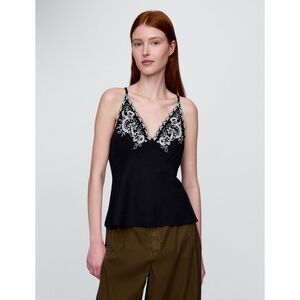 Gap Linen Blend Embroidered Halter Top Size XL NWT